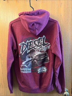 Diesel Maroon Graphic Pullover Hoodie
